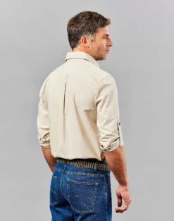 Safari Shirt - Stone -Joseph Turner Shop Mens Stone Safari Shirt MCSAFSSTN 2