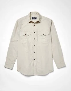Safari Shirt - Stone -Joseph Turner Shop Mens Stone Safari Shirt MCSAFSSTN 3