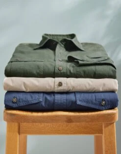 Safari Shirt - Stone -Joseph Turner Shop Mens Stone Safari Shirt MCSAFSSTN 5