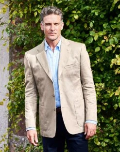 Unstructured Cotton/Linen Jacket - Stone