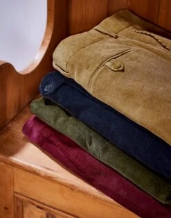 Needlecord Trousers - Straw -Joseph Turner Shop Mens Straw Needlecord Trousers MRNCORSTR 5