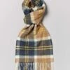 Lambswool Scarf - Tan/Navy -Joseph Turner Shop Mens Tan Navy Lambswool Scarf MASCLWNYE 1