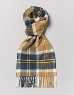 Lambswool Scarf - Tan/Navy