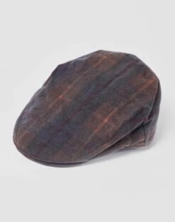 Waxed Cotton Flat Cap - Tartan