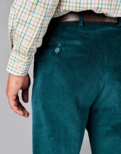 Corduroy Trousers - Teal -Joseph Turner Shop Mens Teal Corduroy Trousers MRCORDTEA 4