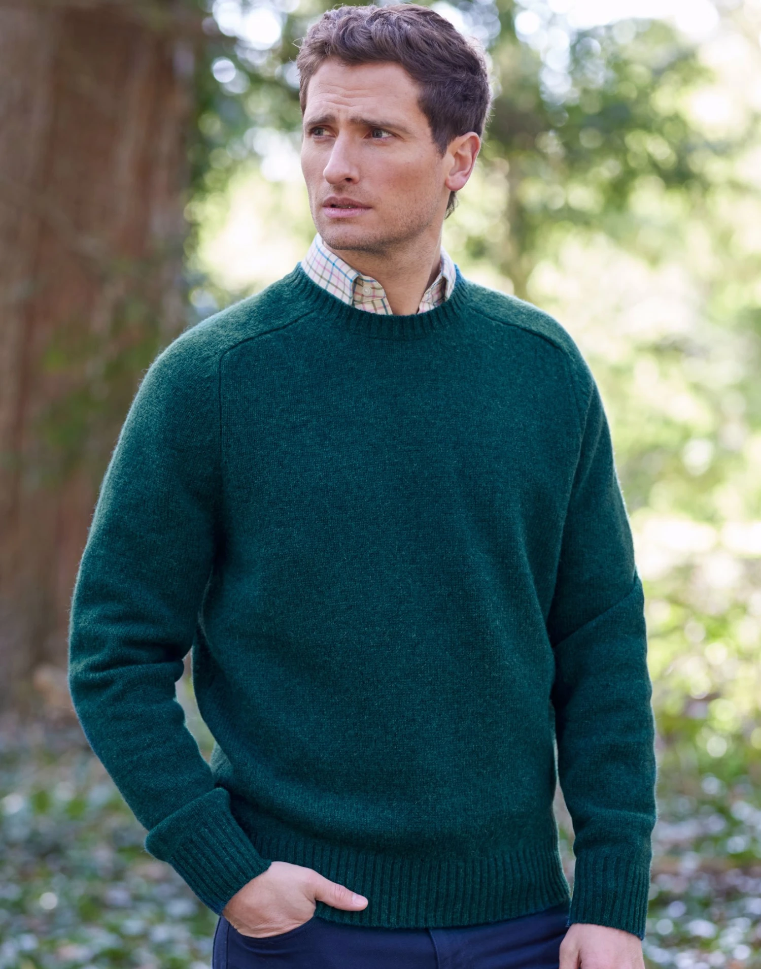 Shetland Crew Neck Jumper - Teal 3 Shetland Crew Neck Jumper - Teal