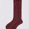 Classic Wool Long Socks - Wine -Joseph Turner Shop Mens Wine Classic Half Hose Socks MASOHHWIN 1