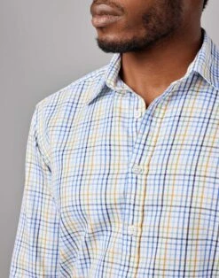 Casual Twill Shirt - Yellow -Joseph Turner Shop Mens Yellow Casual Twill Shirt MCCATWYEL 4
