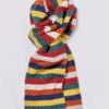 Stripey Lambswool Scarf - Yellow Multistripe -Joseph Turner Shop Mens Yellow Merino Striped Scarf MASCSTYEL 1
