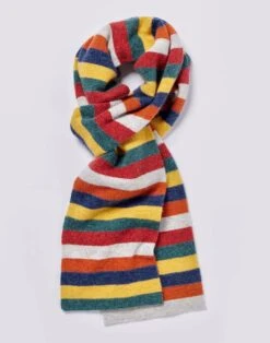Stripey Lambswool Scarf - Yellow Multistripe