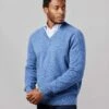 Lambswool V Neck Jumper - Blue -Joseph Turner Shop a081980b mens blue lambswool v neck jumper mklwvnble 1