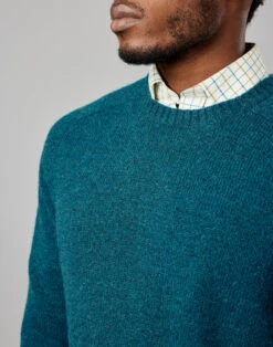 Shetland Crew Neck Jumper - Teal 12 Shetland Crew Neck Jumper - Teal -Joseph Turner Shop ca174e23 mens teal shetland crew neck jumper mkshcrtea 4