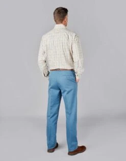 Flat Front Chinos - Blue -Joseph Turner Shop da6bf5f7 mens blue flat front chinos mrchffblu 2