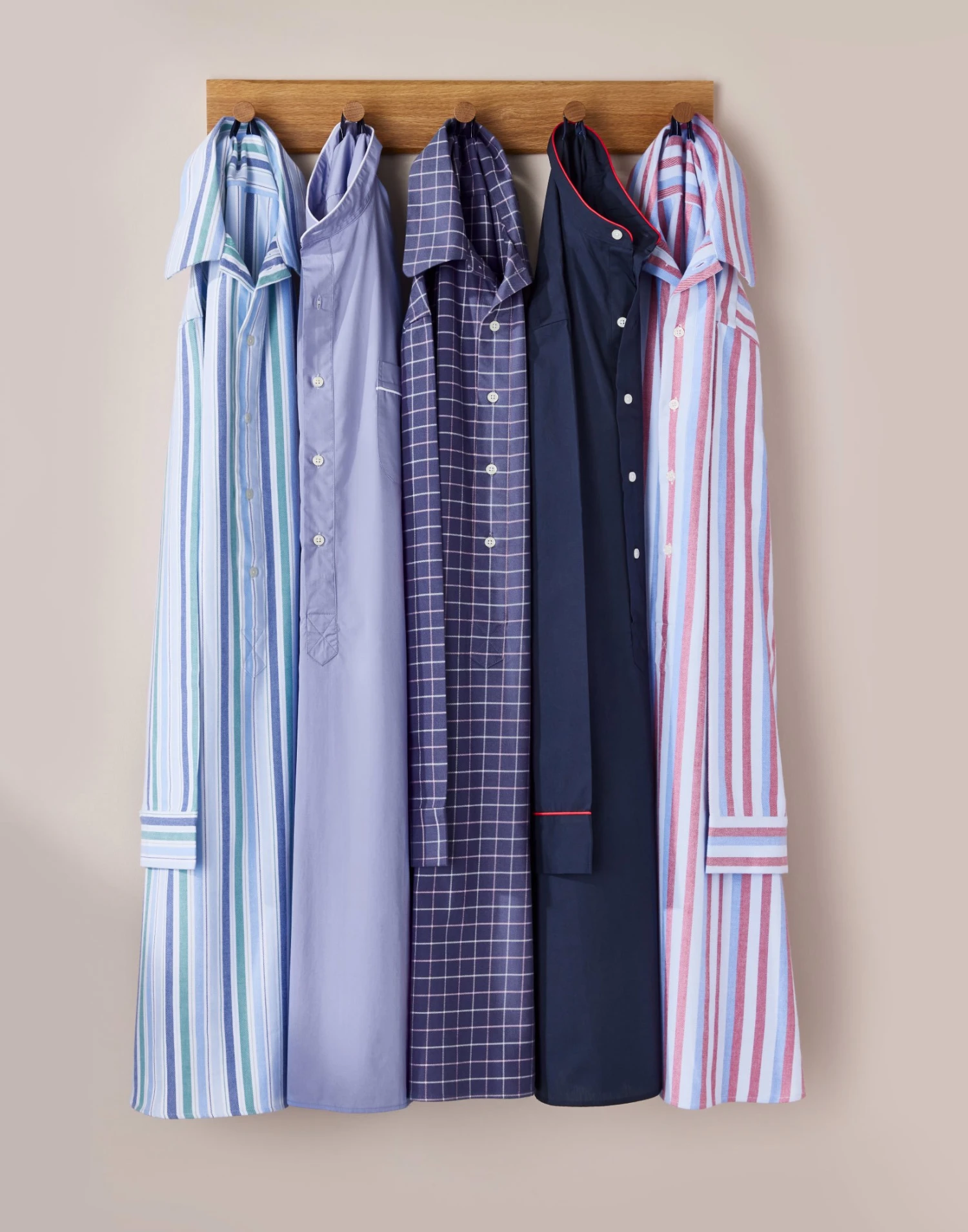 Nightshirt - Navy/Green Stripe (Brushed) 4 Nightshirt - Navy/Green Stripe (Brushed) - Image 2