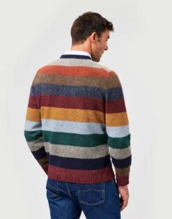 Shetland Striped Crew Neck Jumper - Multicolour -Joseph Turner Shop f260e77b mens multicolour shetland striped crew neck jumper mkshstmul 2