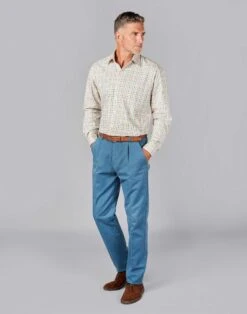 Pleated Front Chinos - Blue