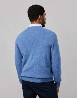 Lambswool V Neck Jumper - Blue -Joseph Turner Shop ffd24d84 mens blue lambswool v neck jumper mklwvnble 2